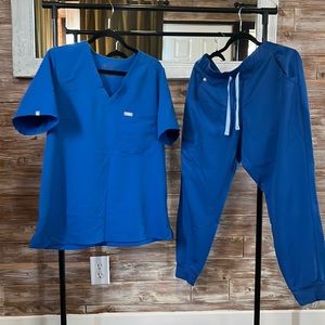 Figs scrubs jogger set-royal blue